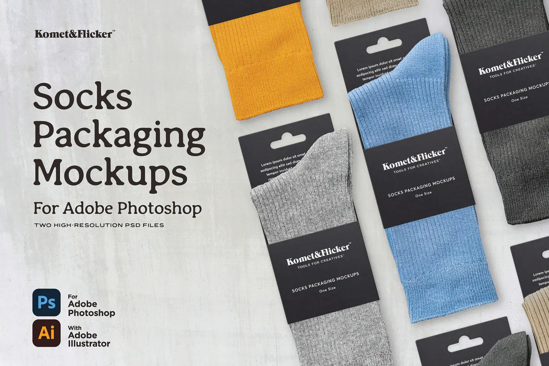 Socks Packaging Mockups for Photoshop