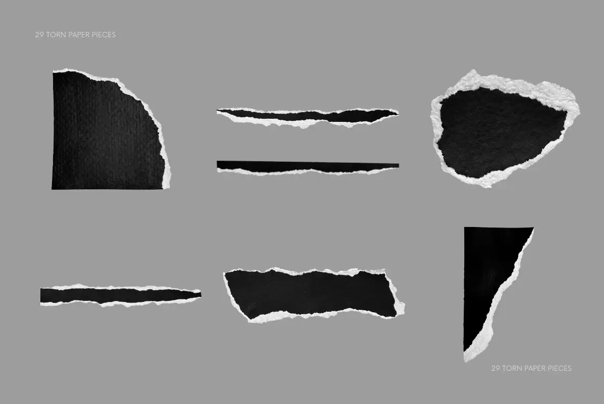 29 Black and White Ripped Paper Pieces Graphics - YouWorkForThem