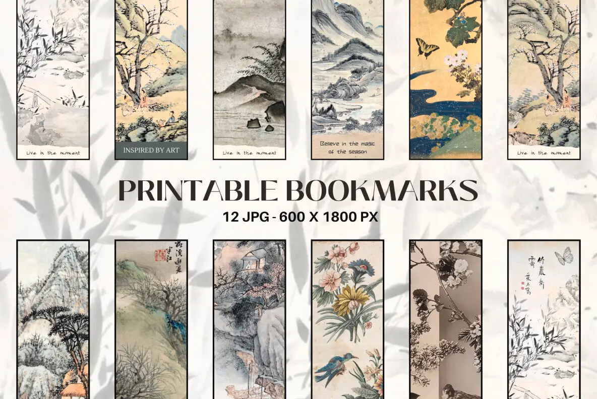 Retro Asian Bookmarks