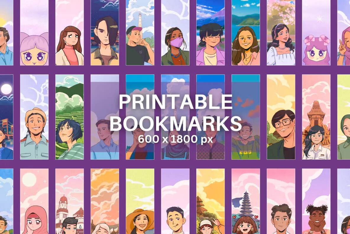 Comic Anime Cartoon Printable Bookmarks