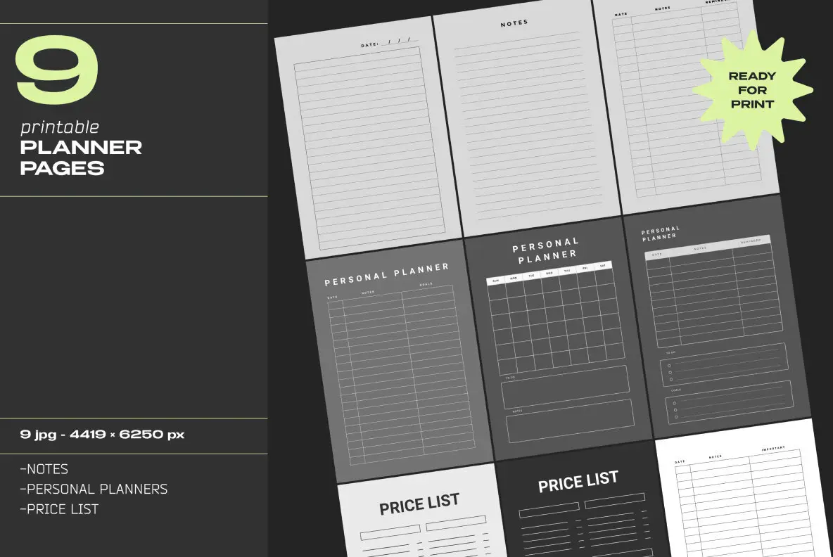 Printable Planner Pages