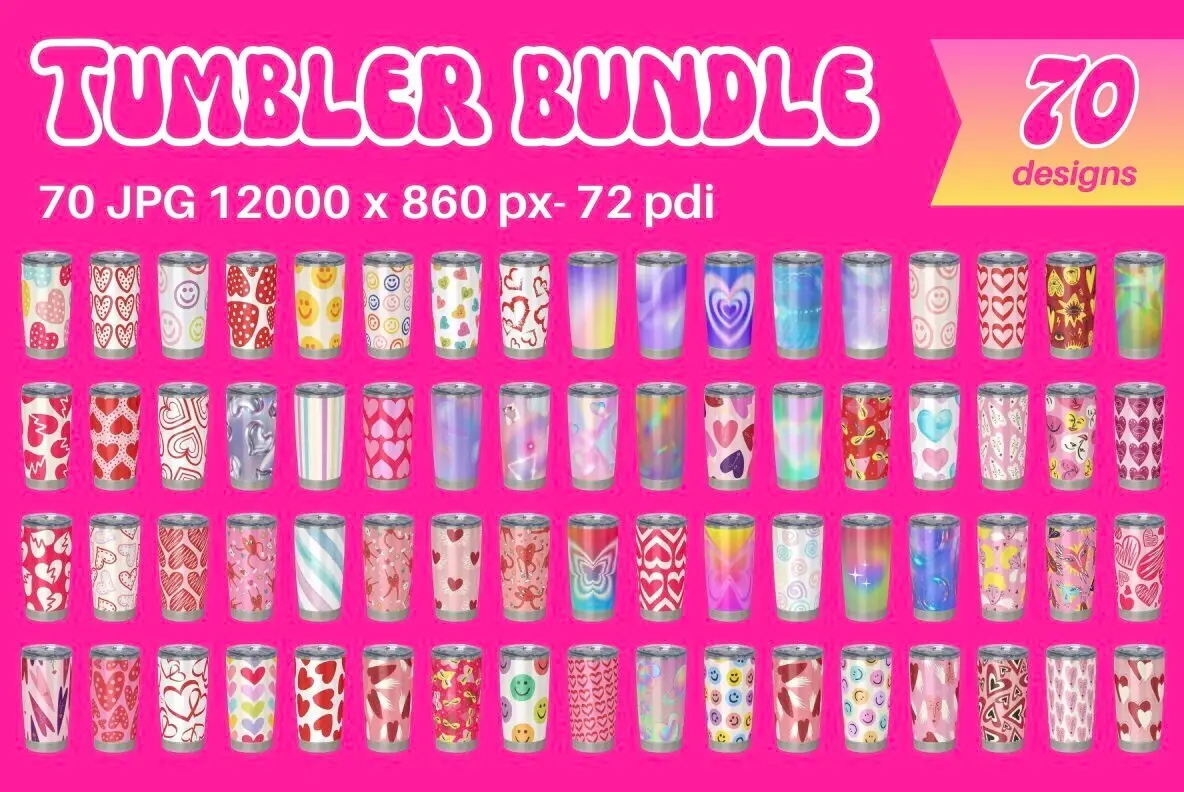 Valentines Day tumbler wraps