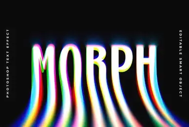 Melting Glitch Text Effect Mockup
