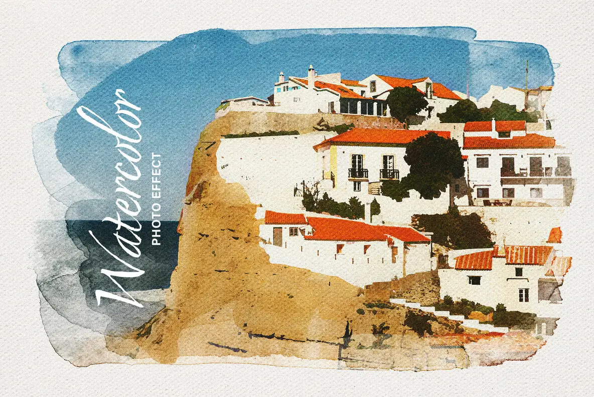 Watercolor Photo Template