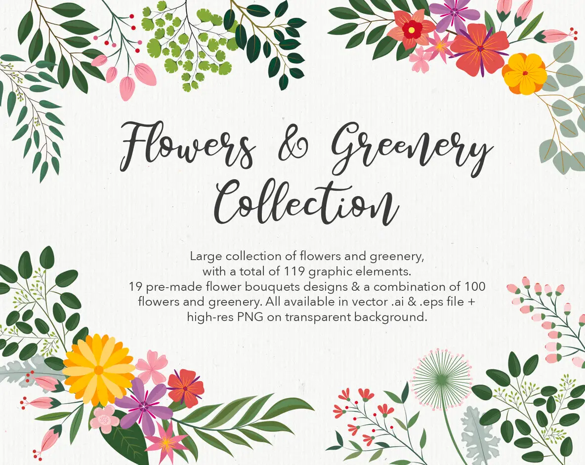 Large Flowers & Greenery Collections