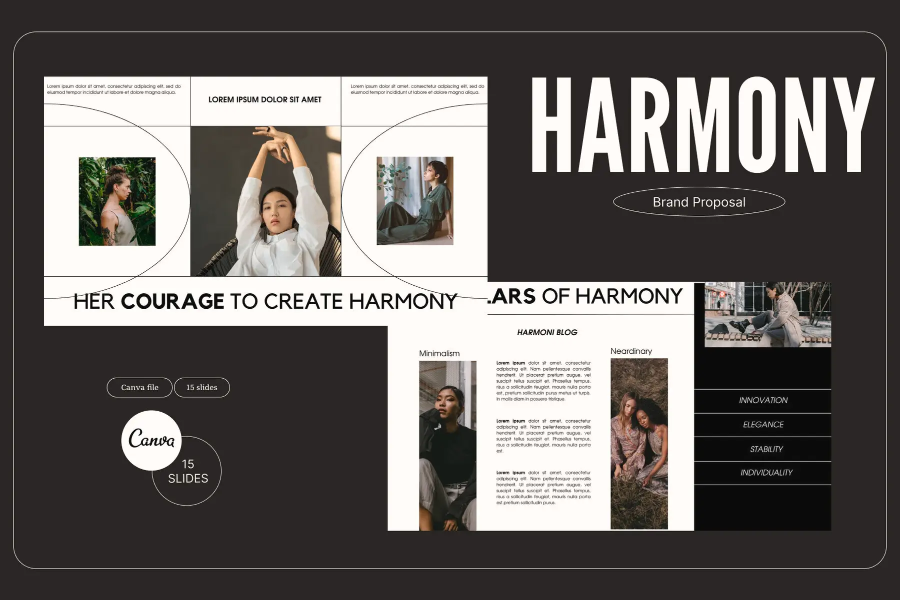 Harmony Fashion Brand Canva Presentation Template