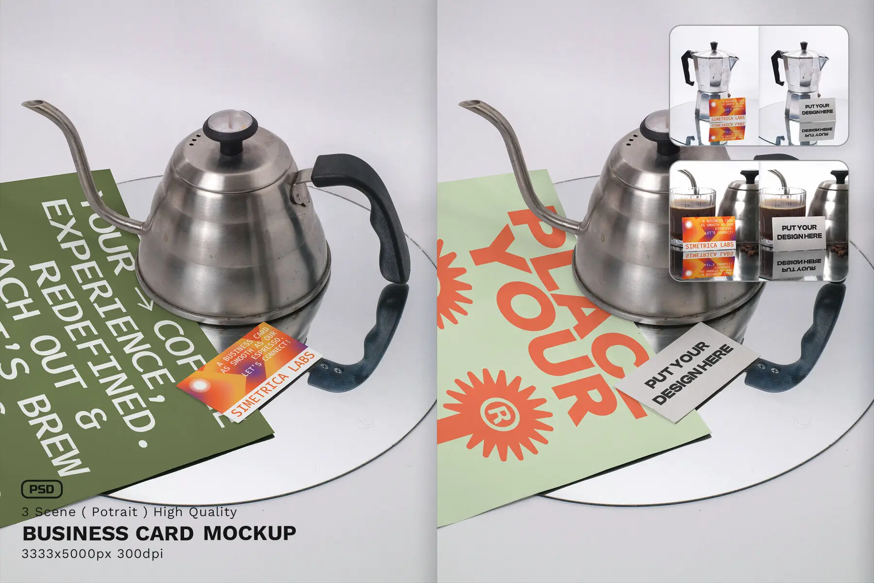 3 Scene High Quality Business Card Mockup - VOL 3