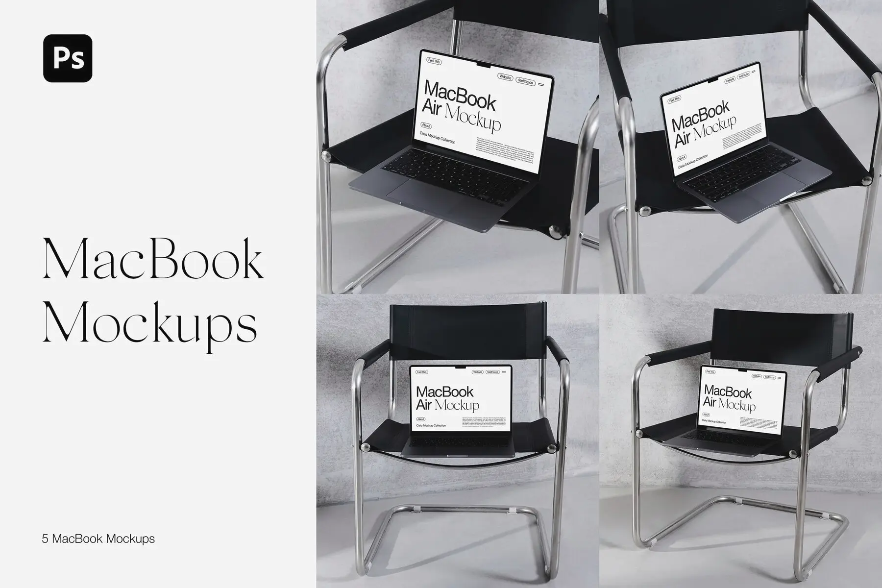 Realistic MacBook Air Mockups