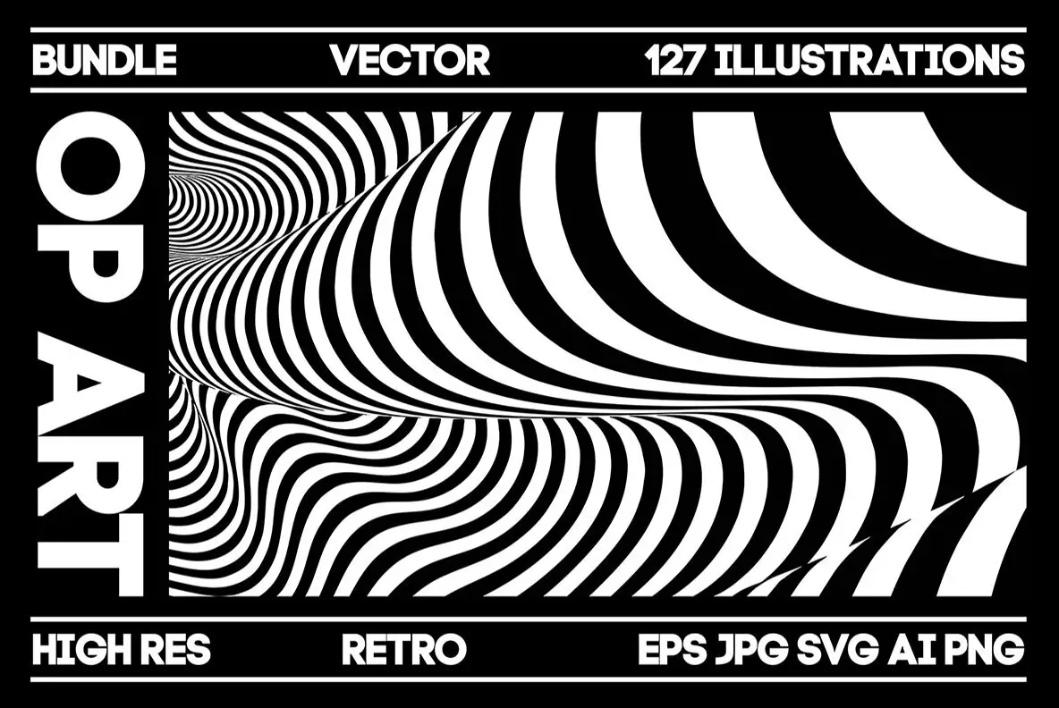 Op Art Vector backgrounds bundle