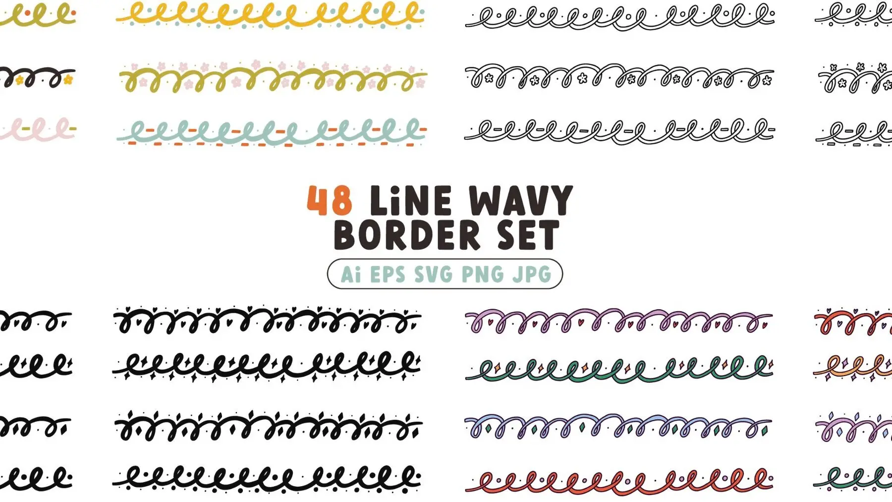 48 Line Wavy Border Set