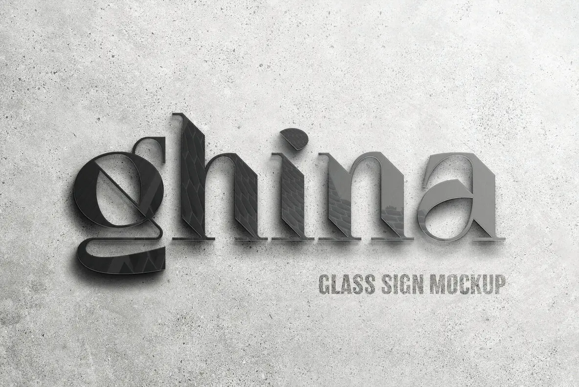 Glass Sign Mockup