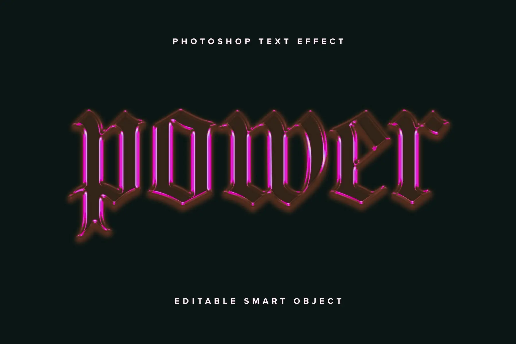 Pink Chrome Text Effect Mockup