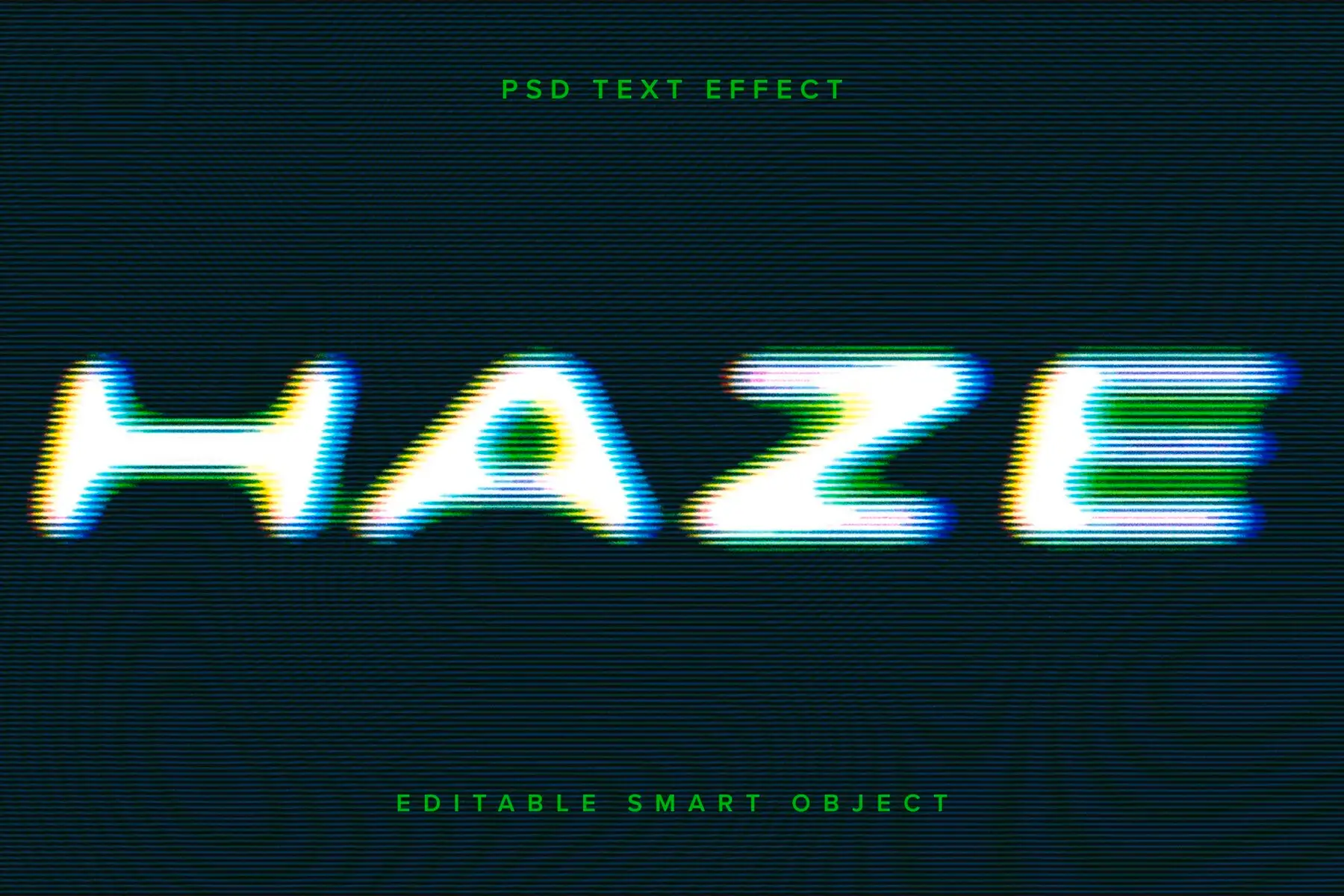 TV Glitch Text Effect Mockup