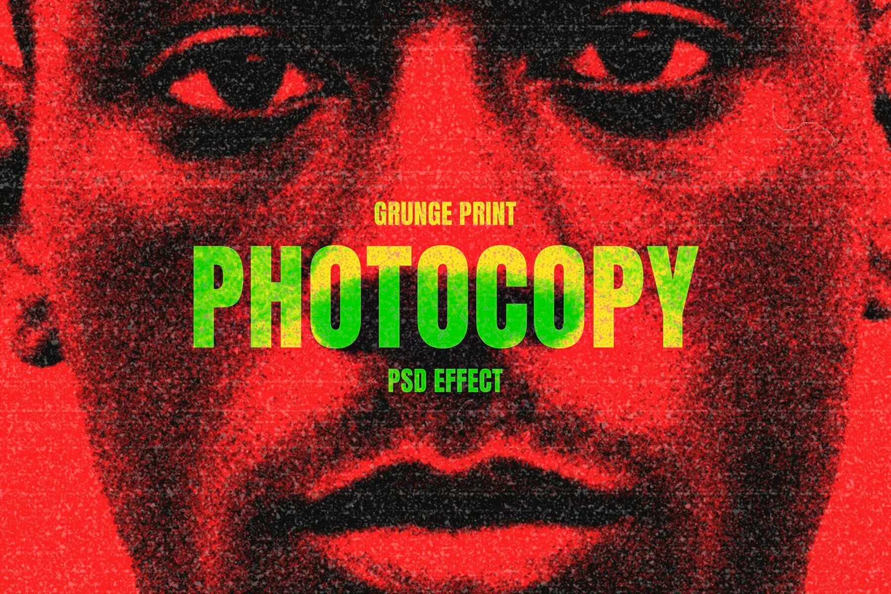 Grunge Photocopy Image Effect Mockup