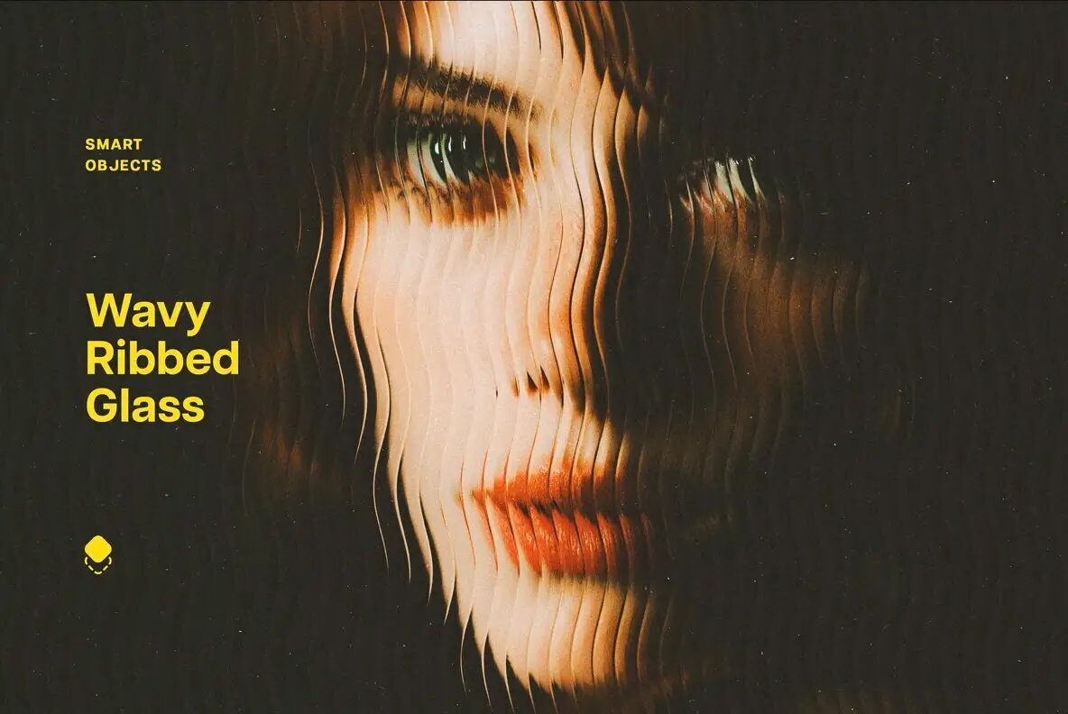 Wavy Ribbed Glass Photo Effect