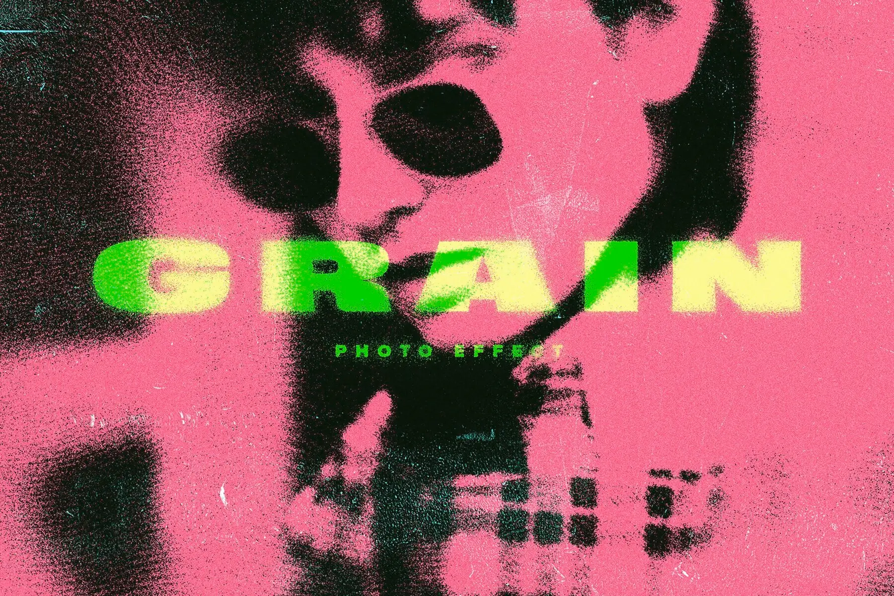 Dissolving Grain Image Effect Mockup