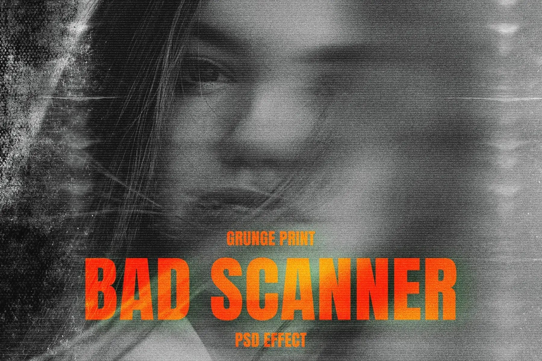 Dirty Scan Image Effect Mockup