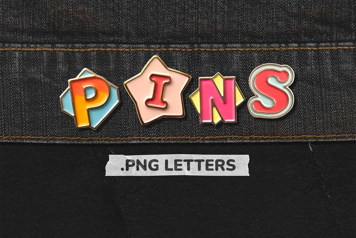 Enamel Pins Png Letters