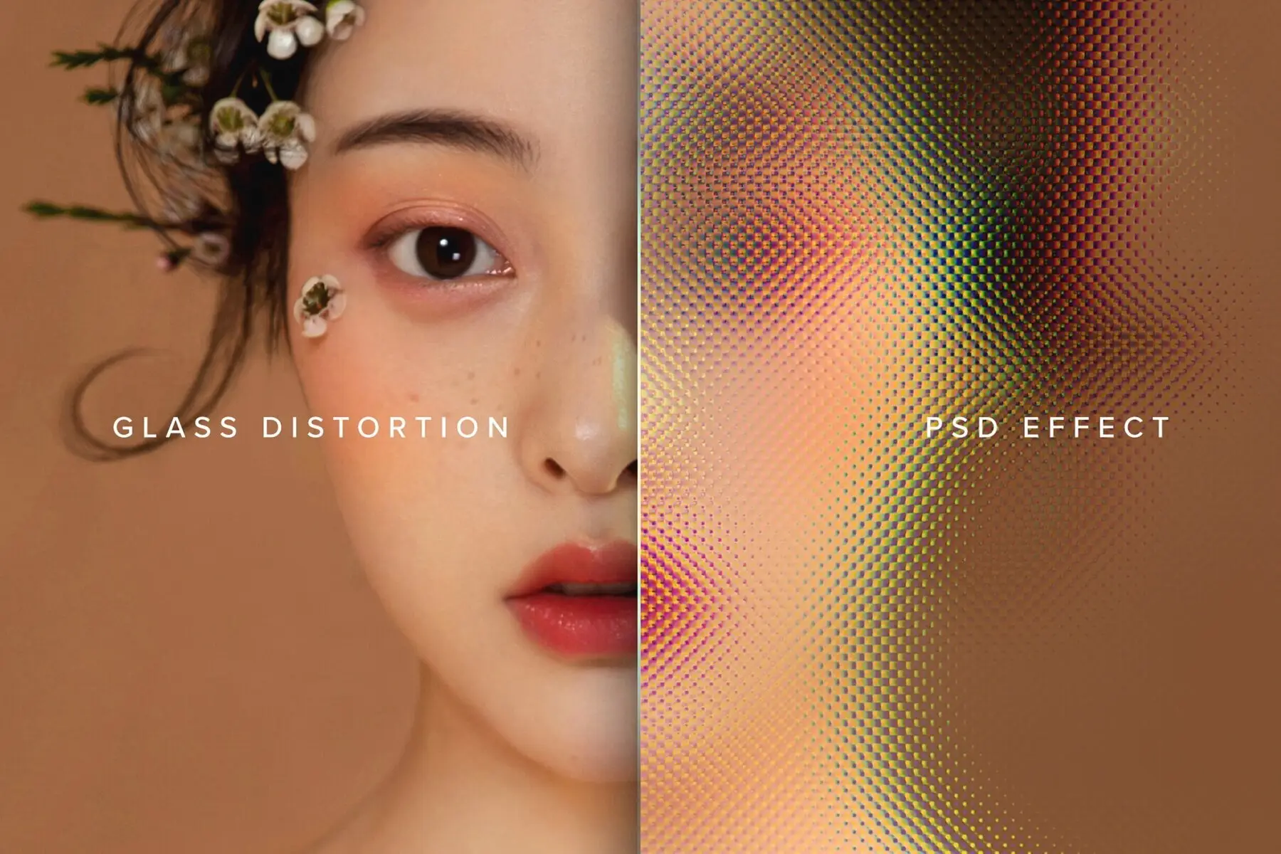 Glass Distortion Image Effect Mockup