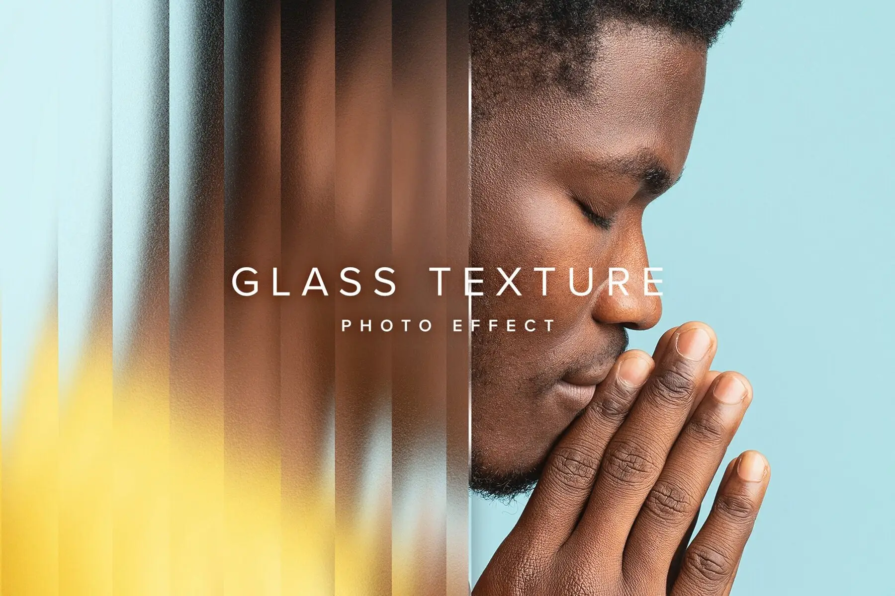 Reeded Glass Texture Image Effect Mockup