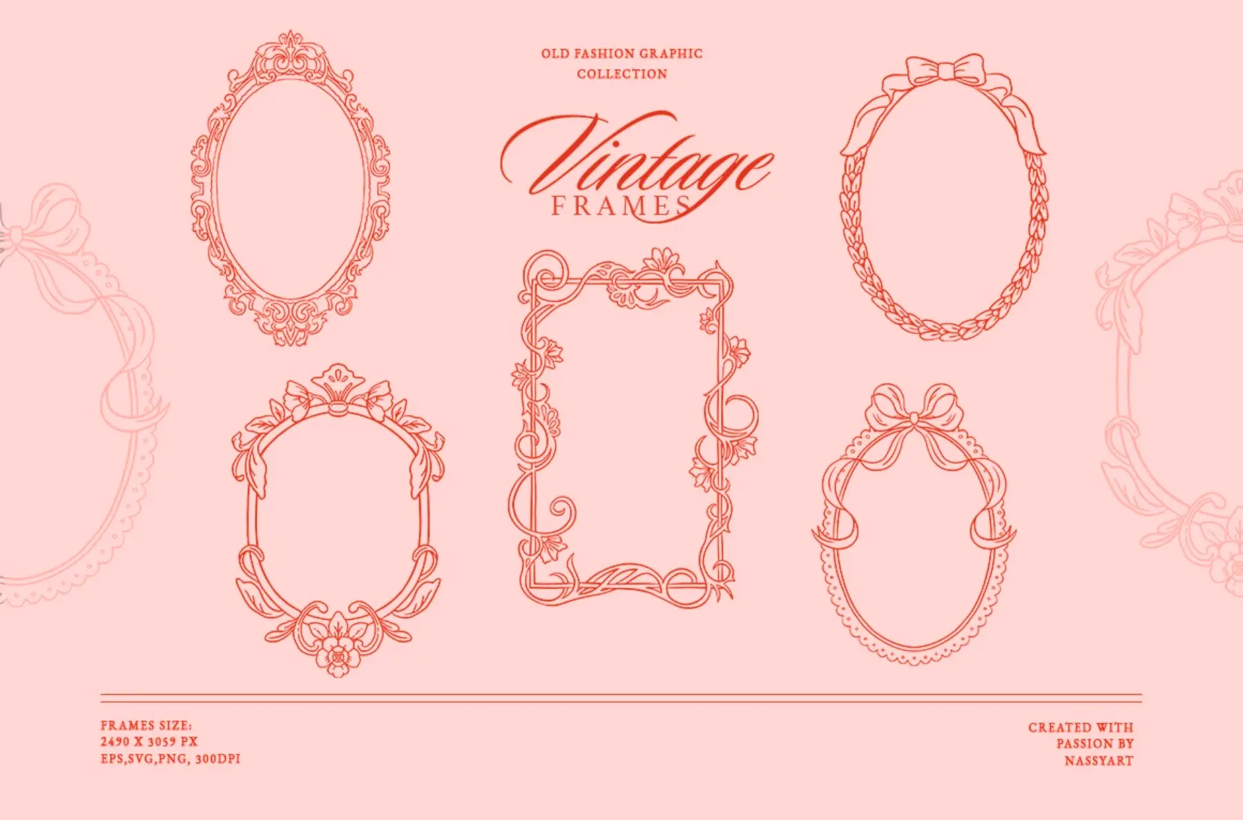 Whimsical Vintage Frame Collection Graphics - YouWorkForThem