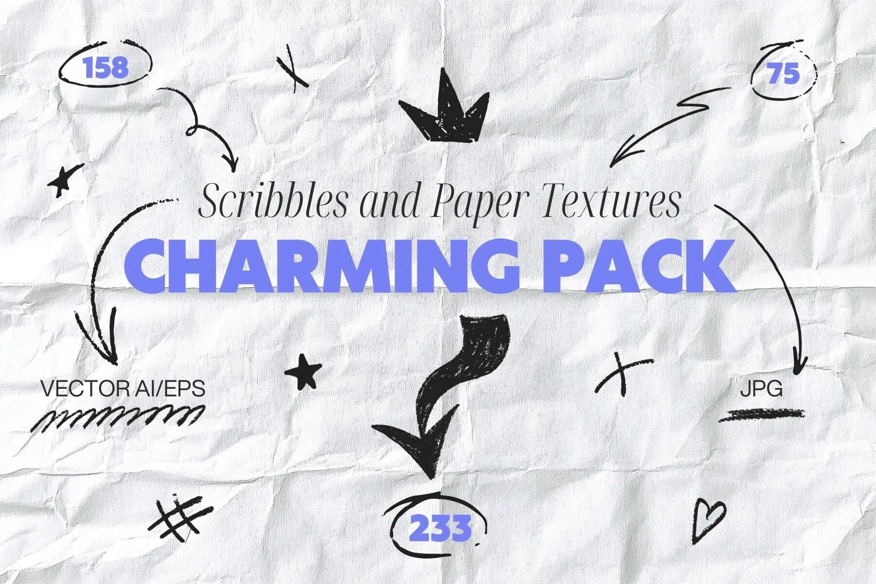 Charming Pack Scribbles and Paper Textures