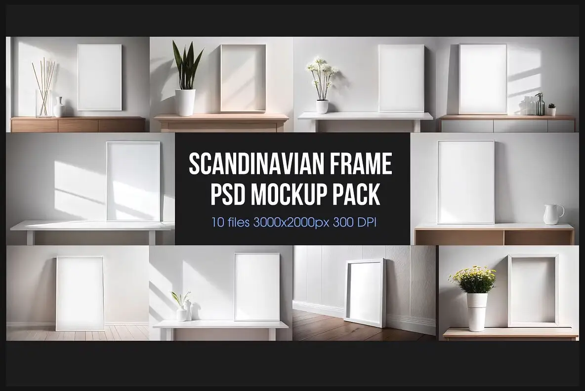 Scandinavian Frame Psd Mockup Pack