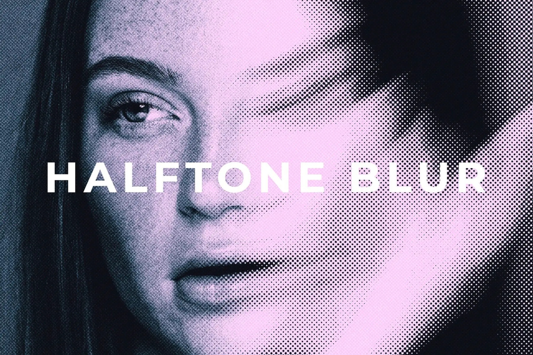 Halftone Blur Image Effect Mockup