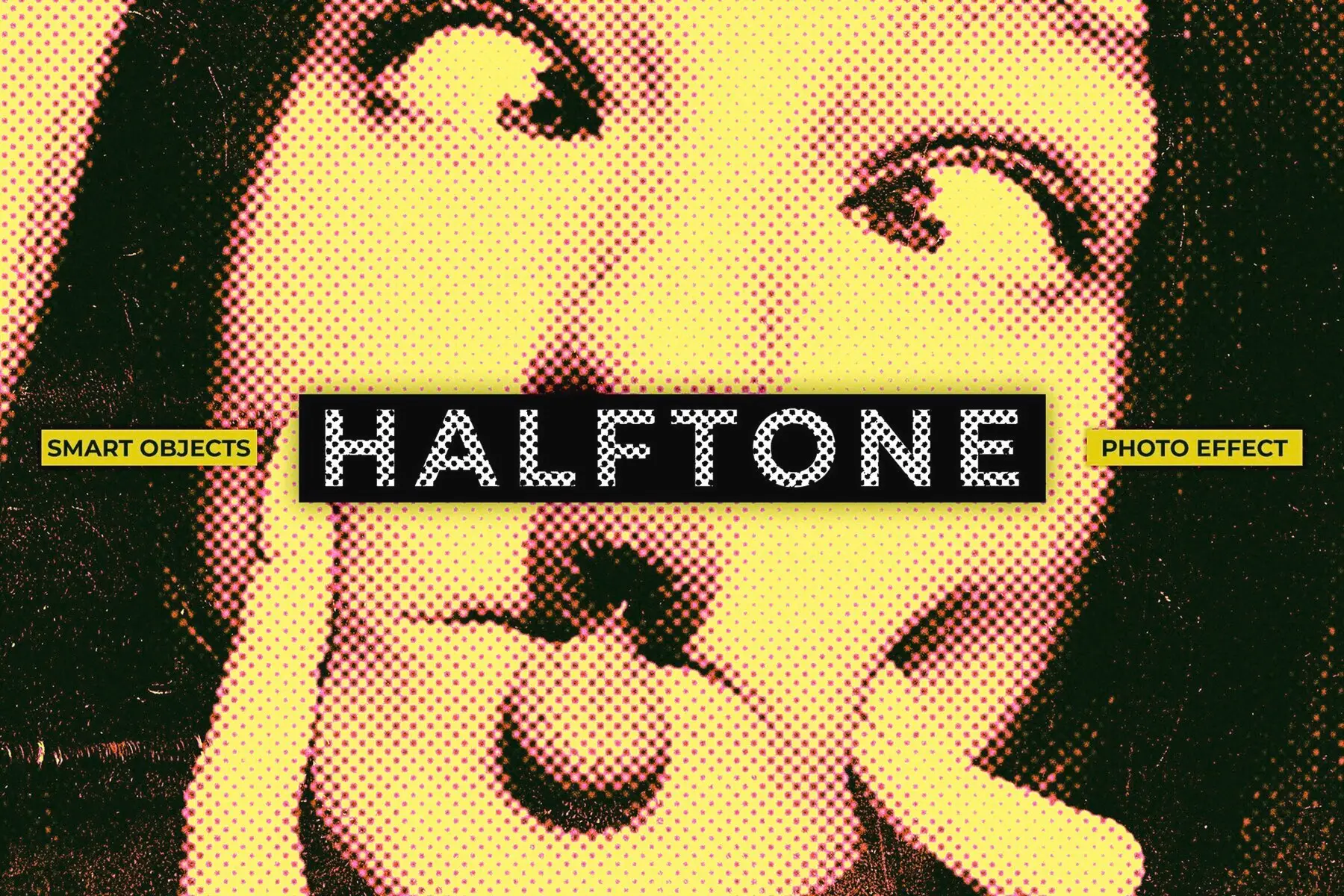 Halftone Image Effect Mockup