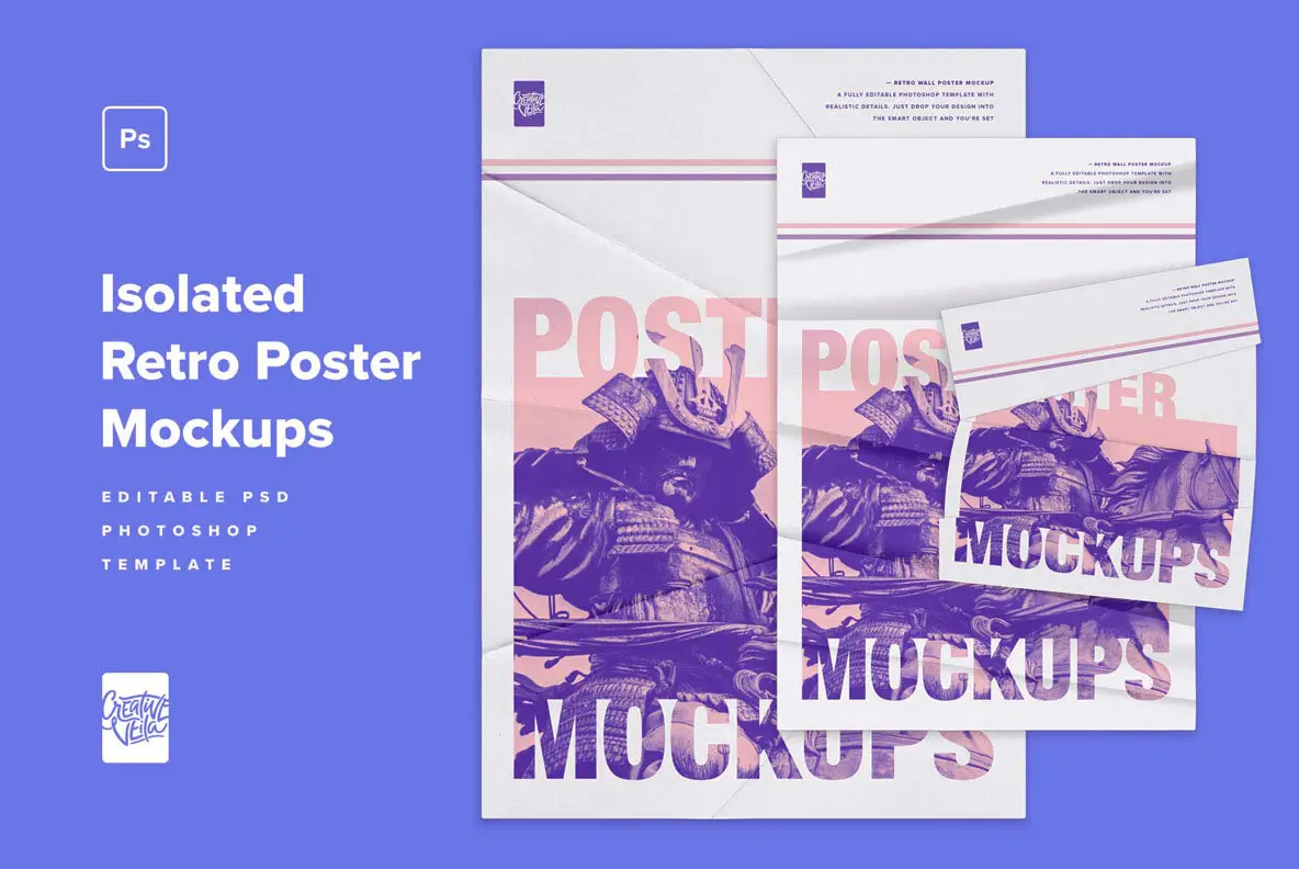 Isolated Retro Poster Mockups