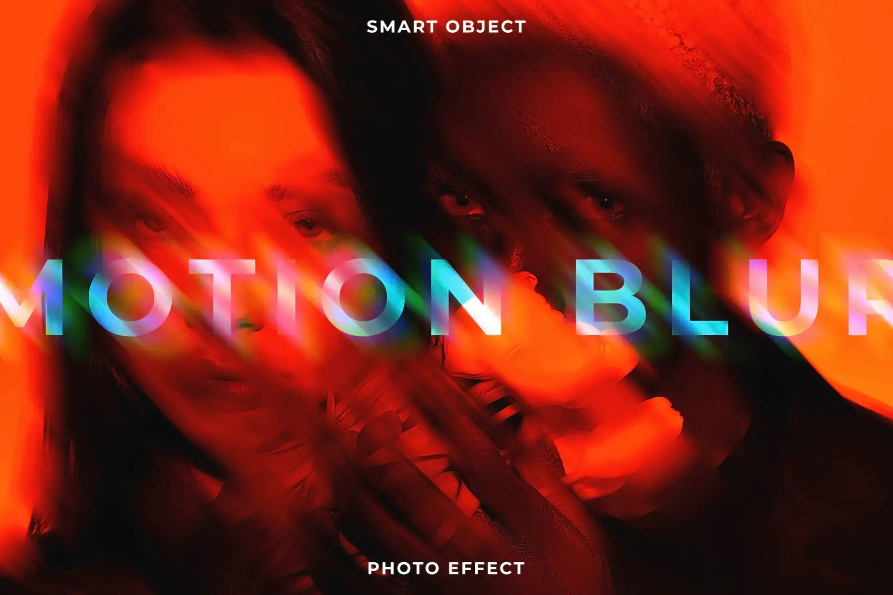 Red Motion Blur Image Effect Mockup