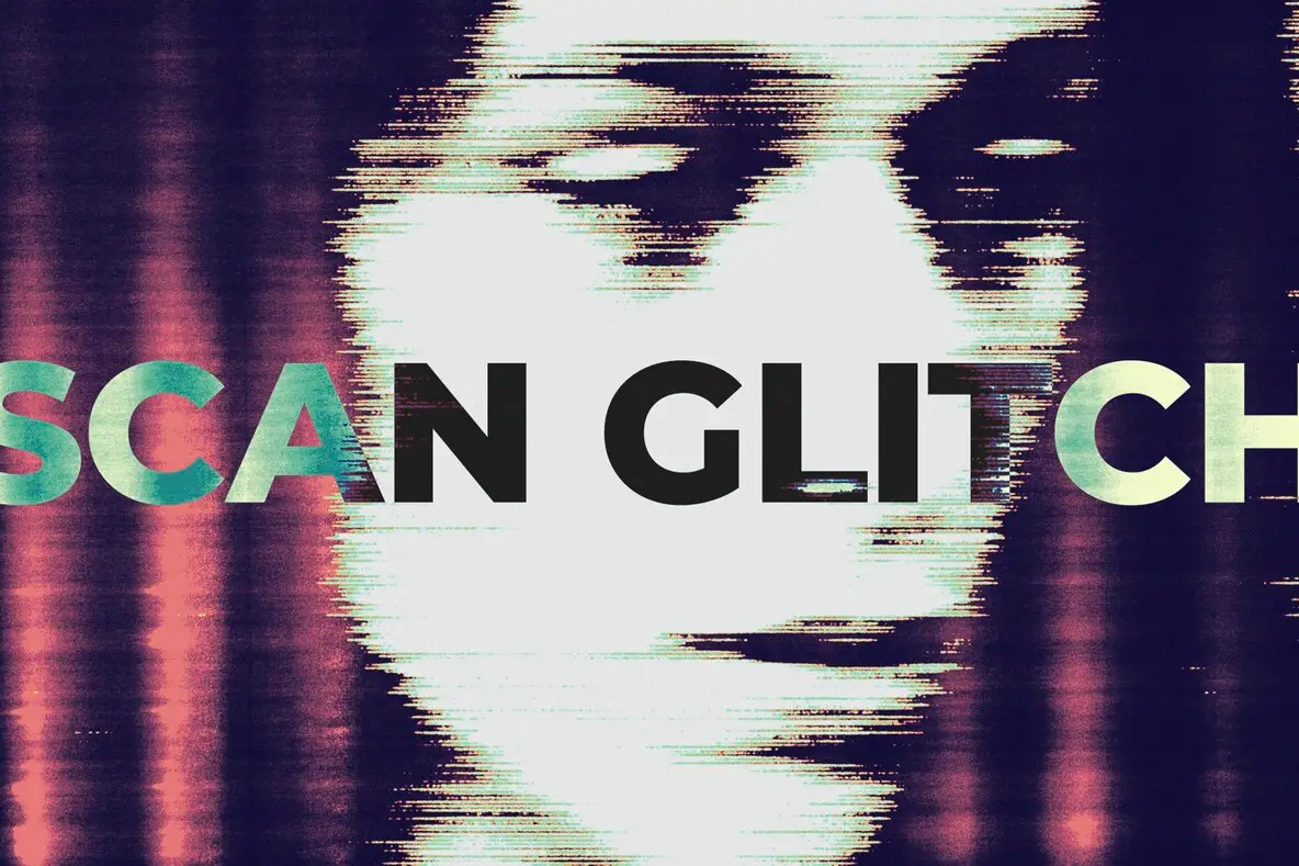 Scanner Glitch Image Effect Mockup - YouWorkForThem