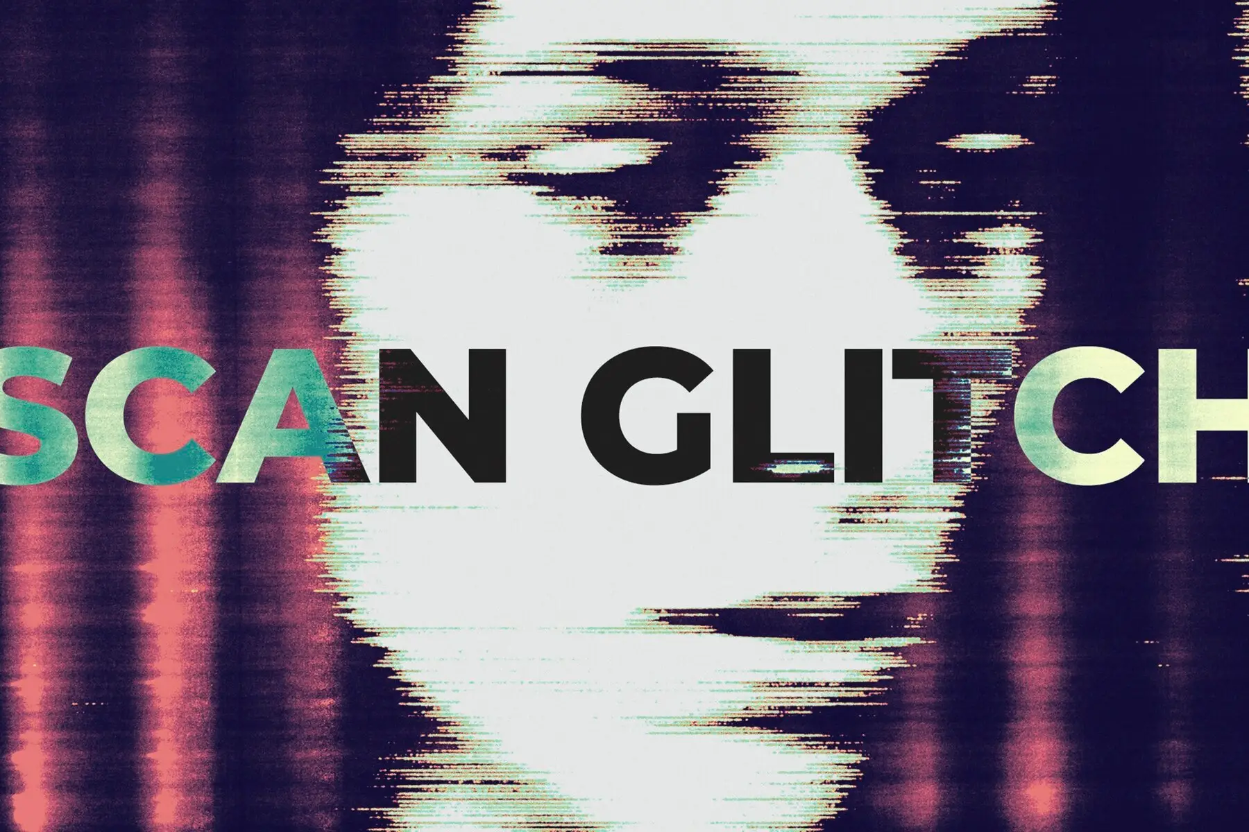 Scanner Glitch Image Effect Mockup