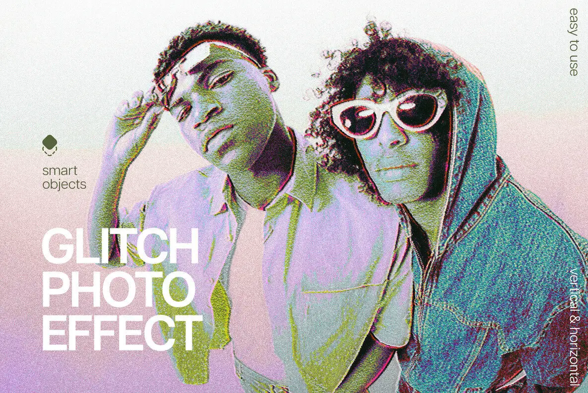 Old VHS Glitch Photo Effect