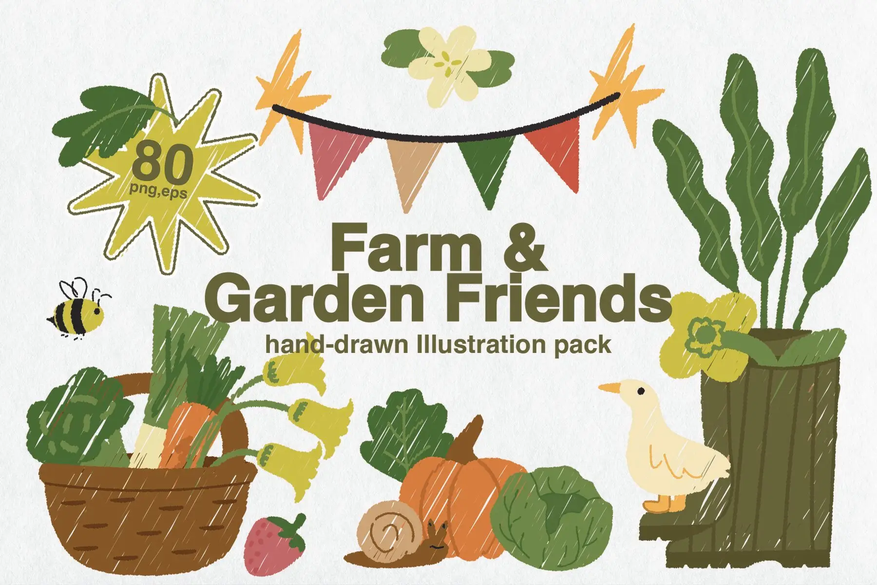 Farm and Garden Friends illustrations