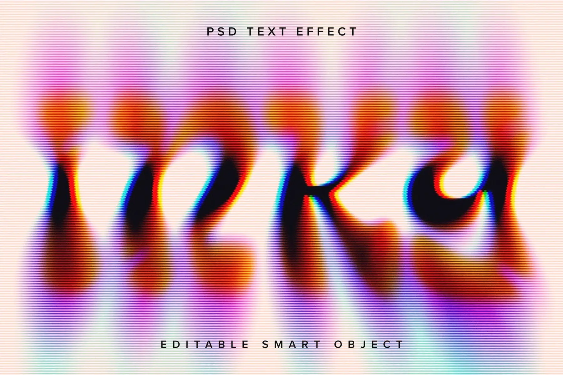 Colour Bleed Text Effect Mockup