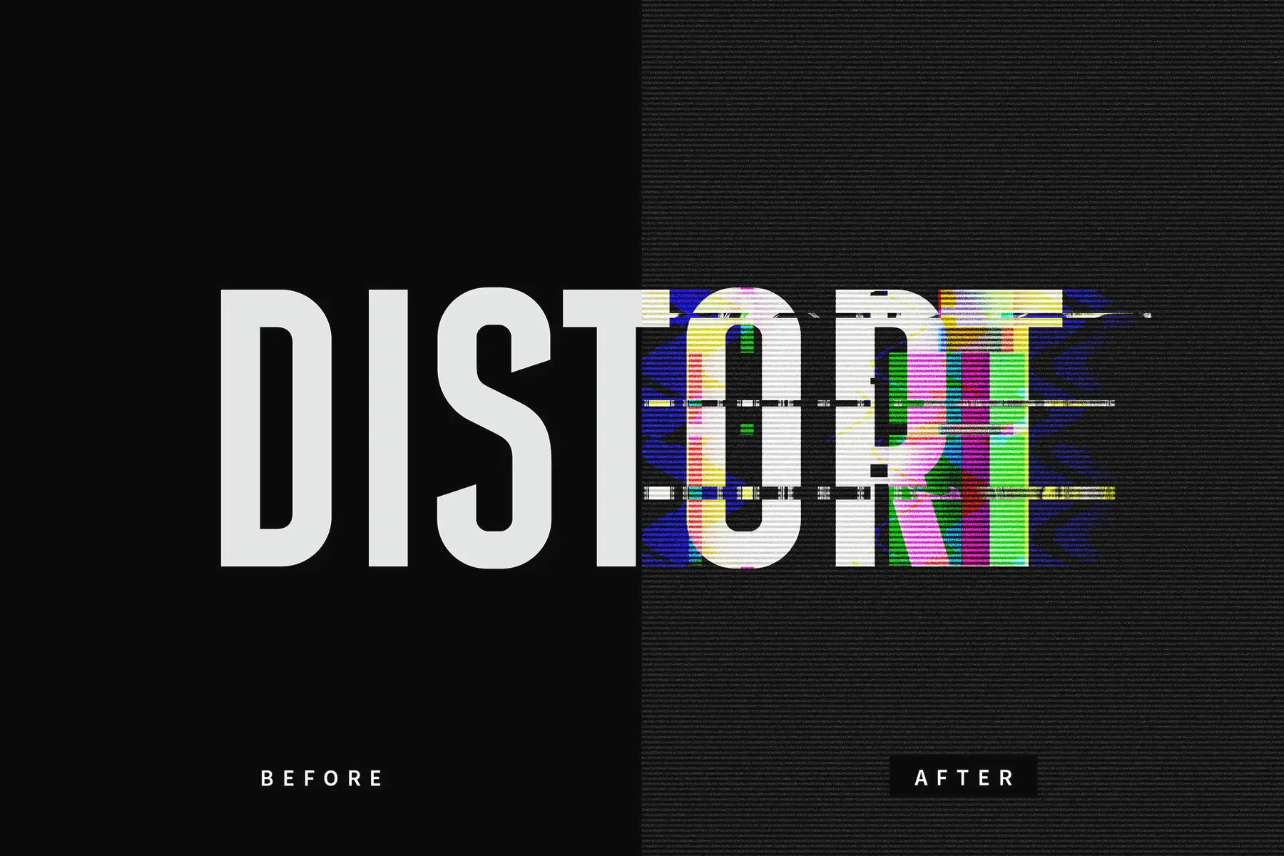 Disoriented Typography Distorted Glitch Text Effect Mockup - YouWorkForThem