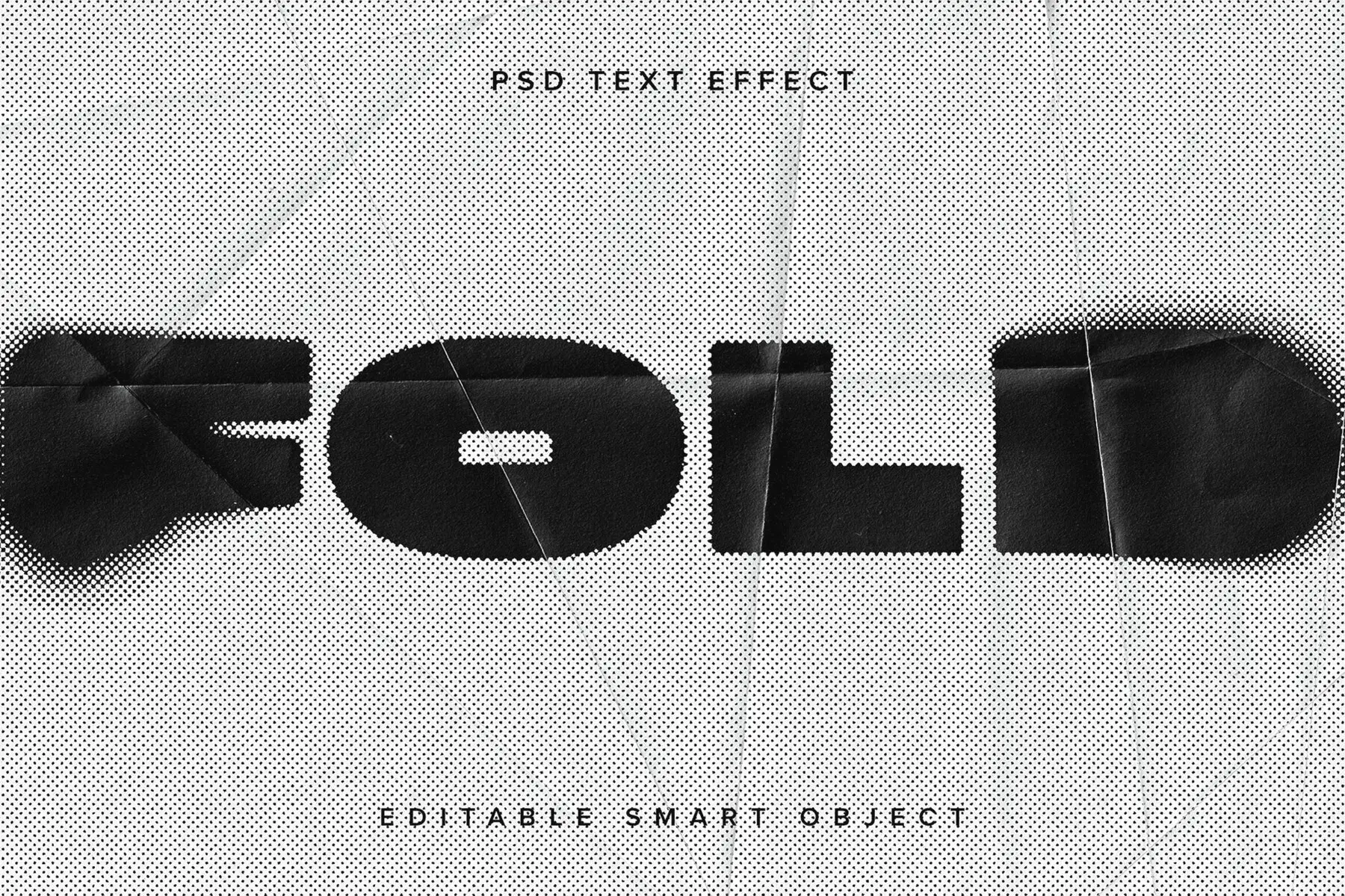 Blurred Halftone Text Effect Mockup