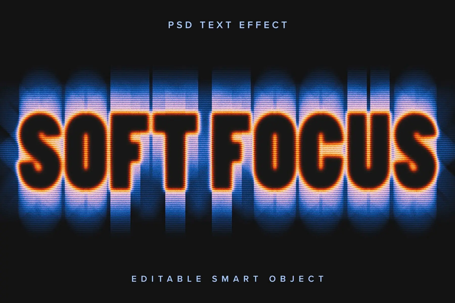 Colourful Blurry Text Effect Mockup