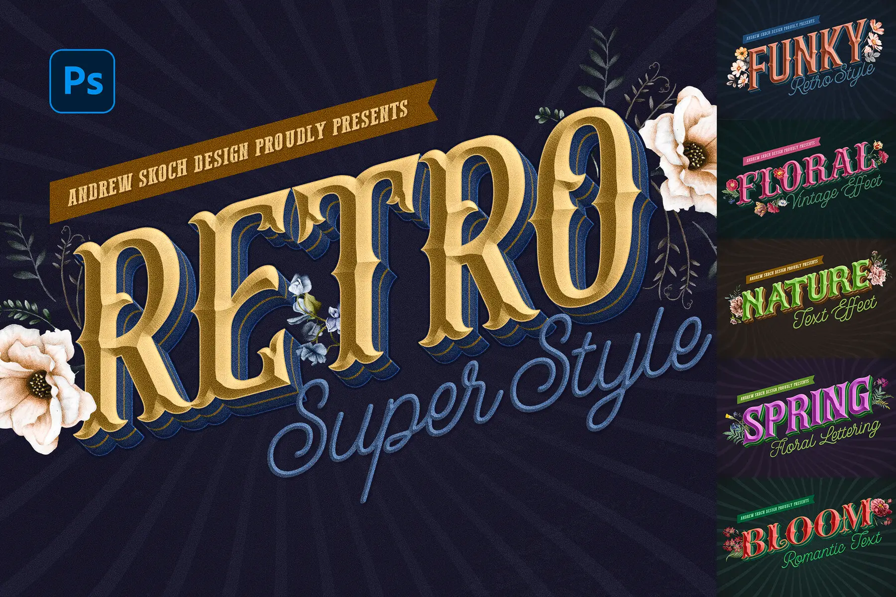 Retro Lettering Text Effect