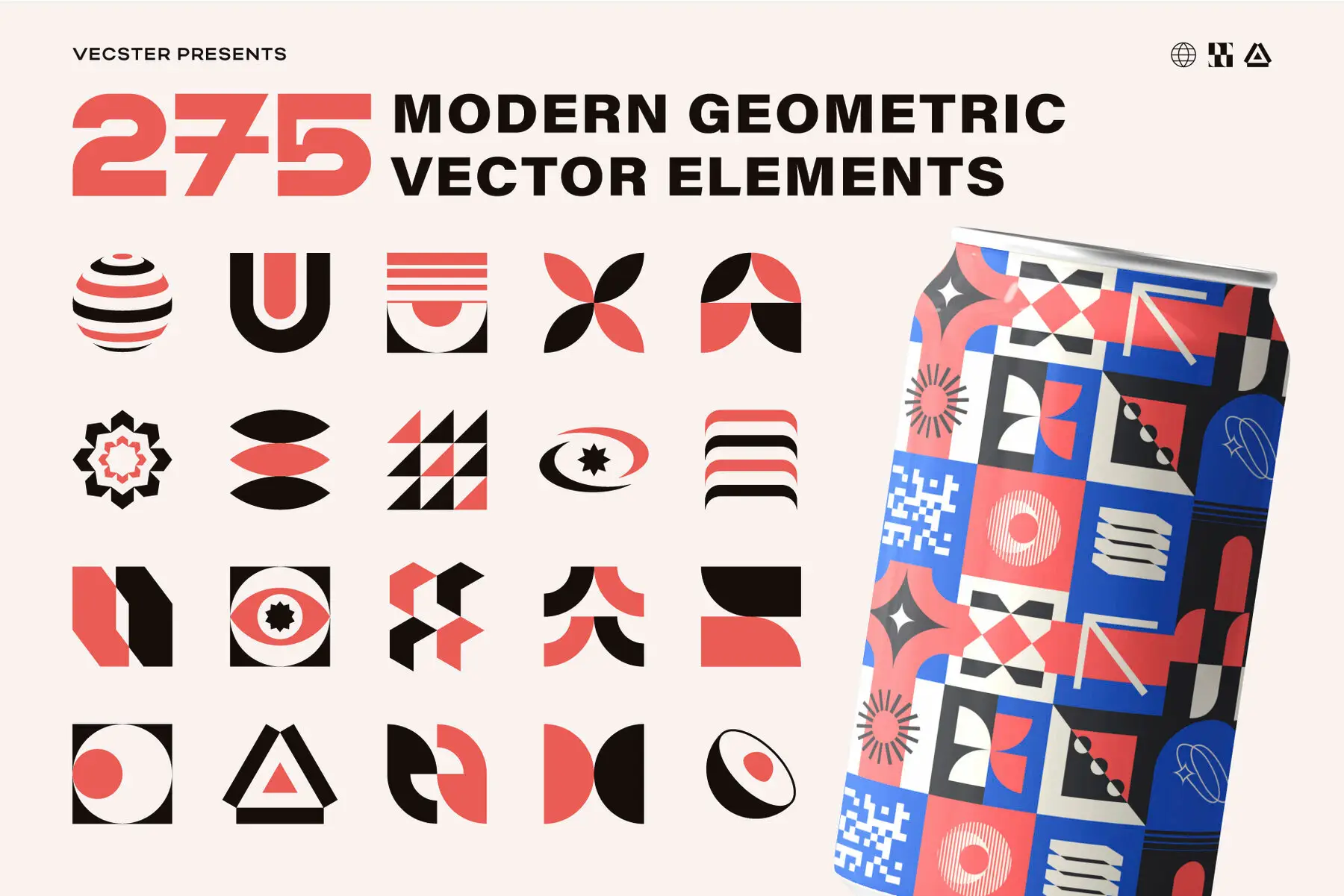275 Modern Geometric Vector Elements