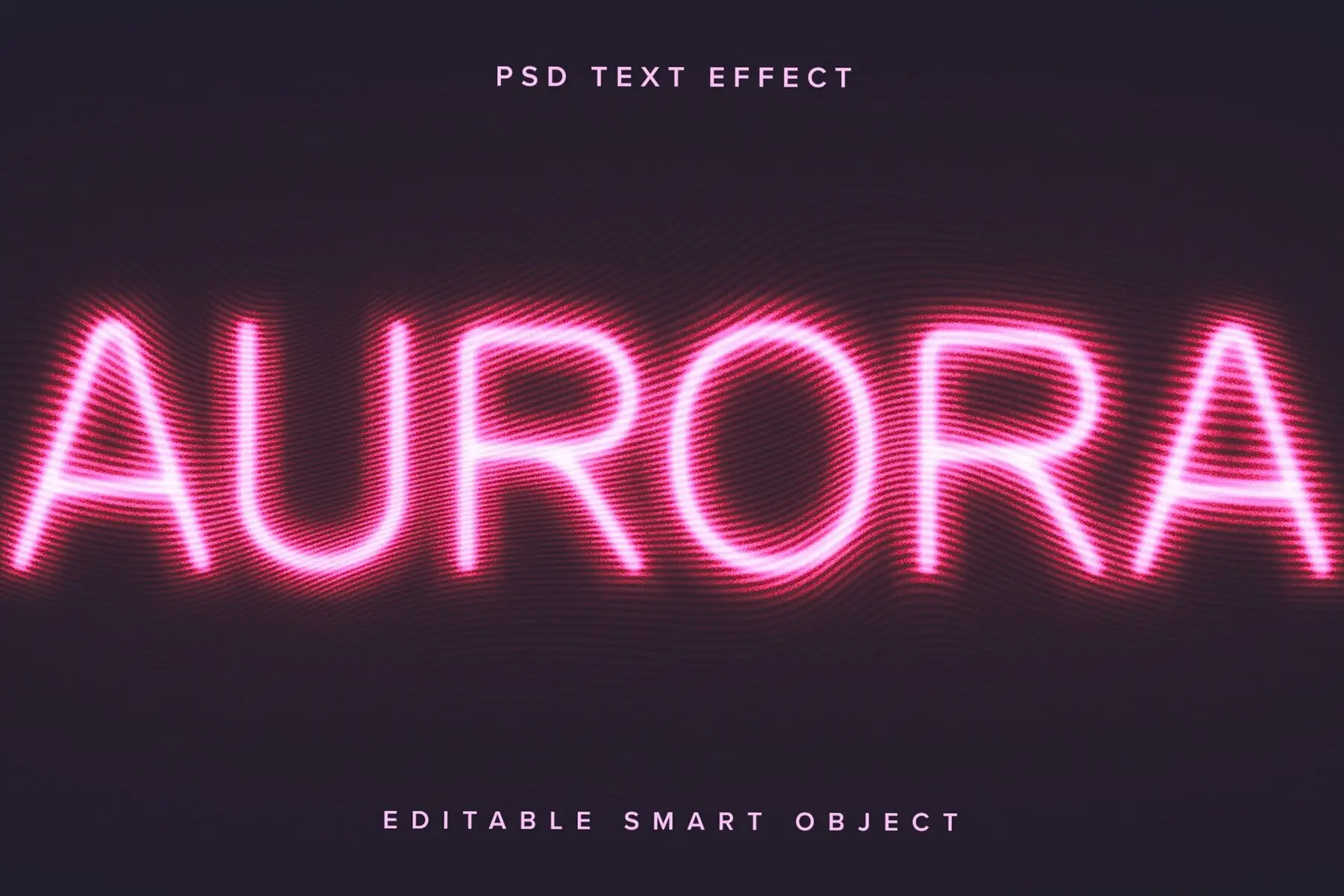 Pink Neon Distorted Blur Text Effect Mockup