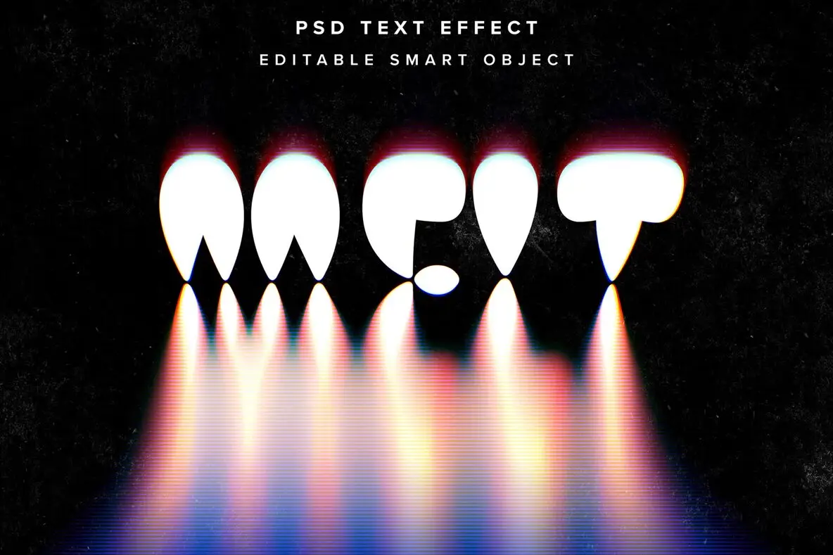 Melting Analog Text Effect Mockup - YouWorkForThem