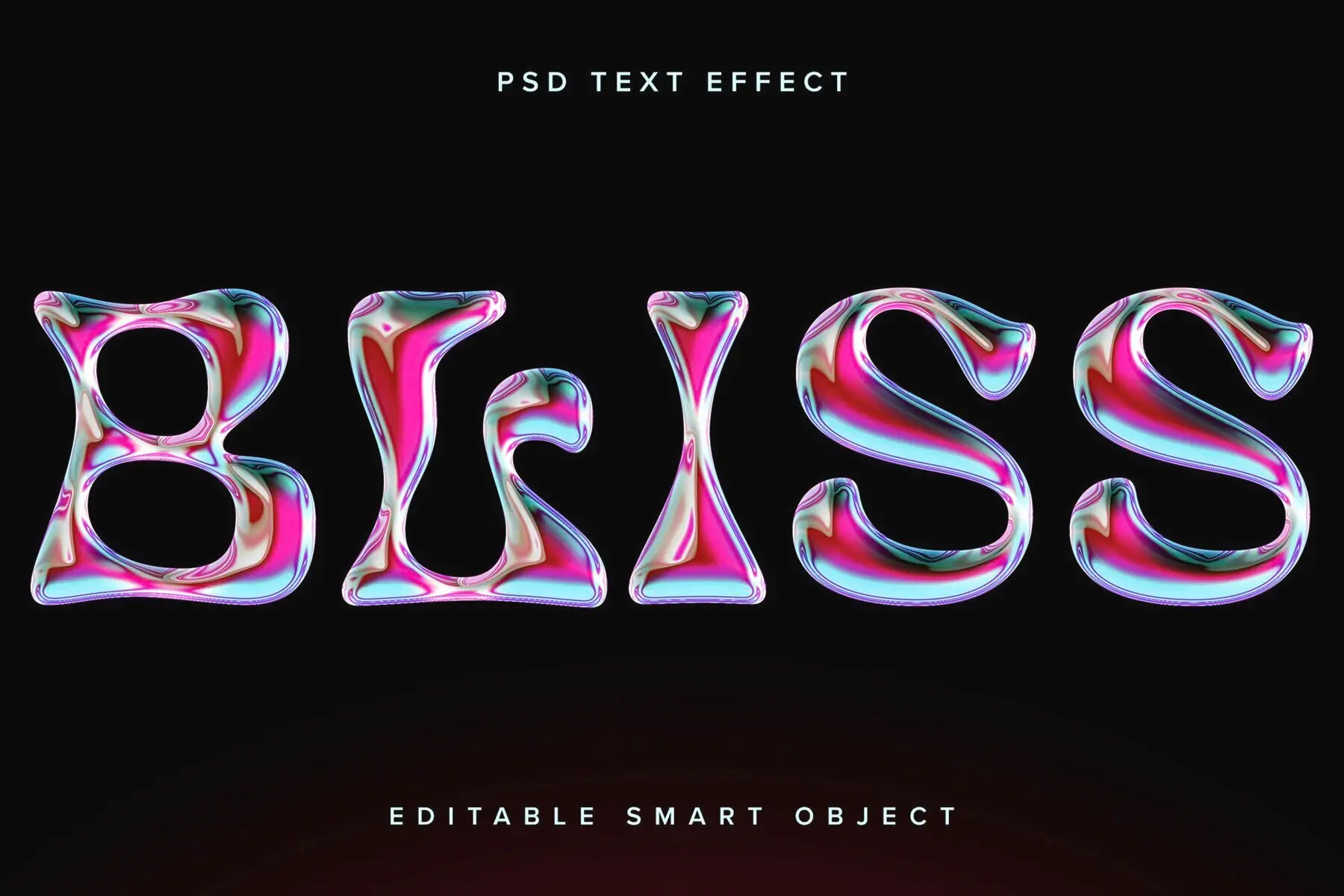 Pink Chrome Text Effect Mockup