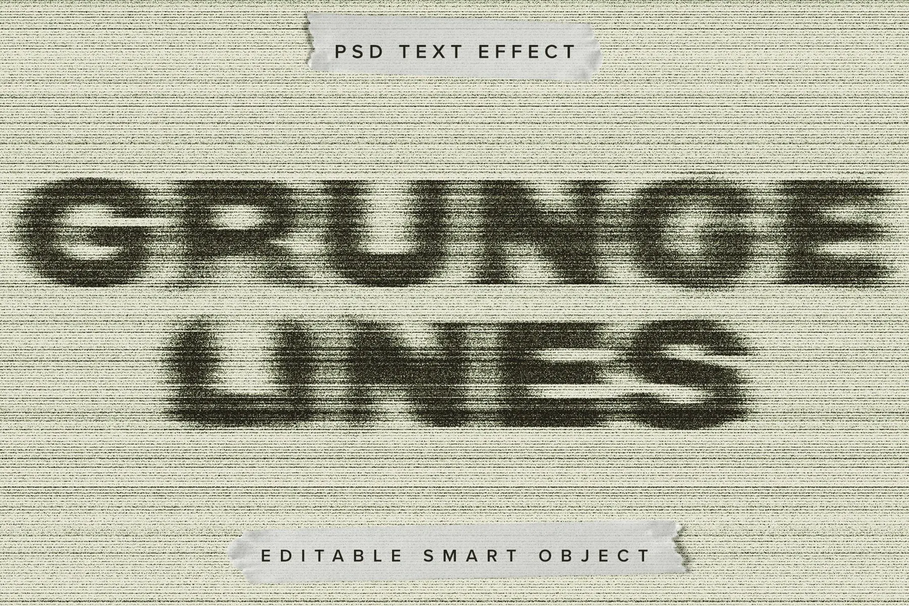 Grunge Lines Text Effect Mockup