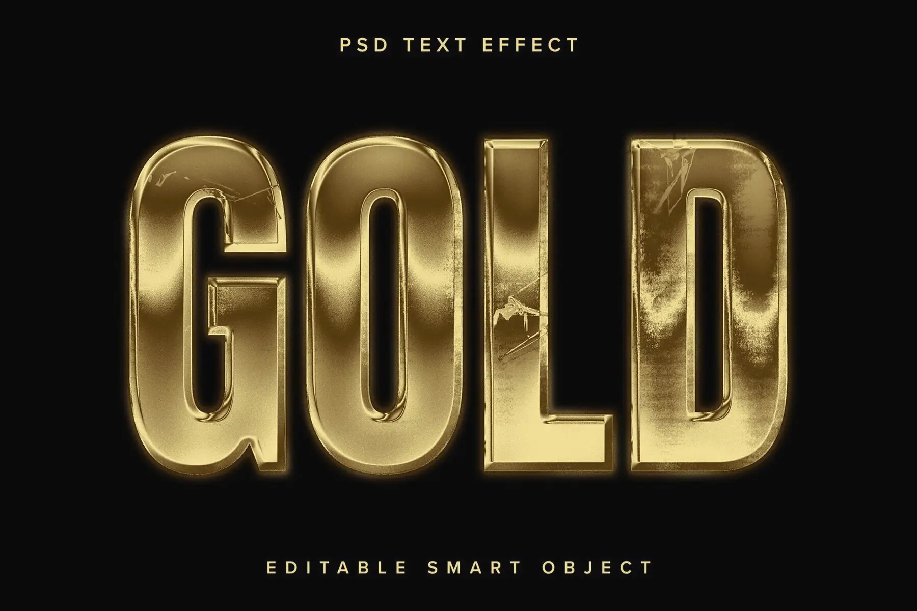 Metallic Gold Text Effect Mockup
