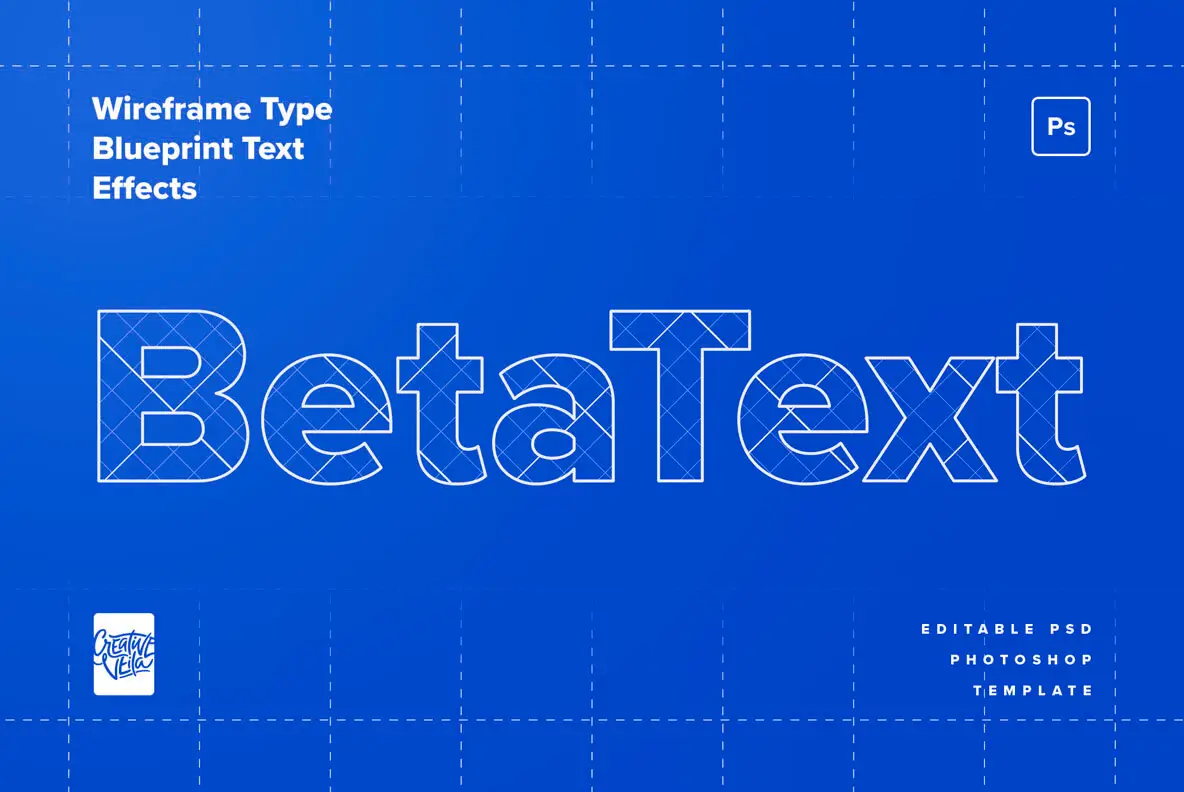 Wireframe Type Blueprint Text Effects