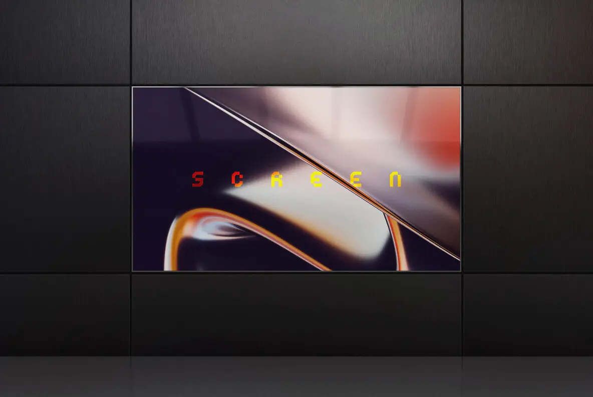 Tile Wall Digital Screen Mockup