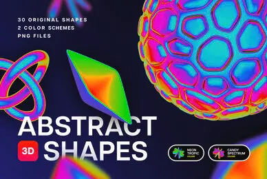 Iridescent Abstract 3D Objects