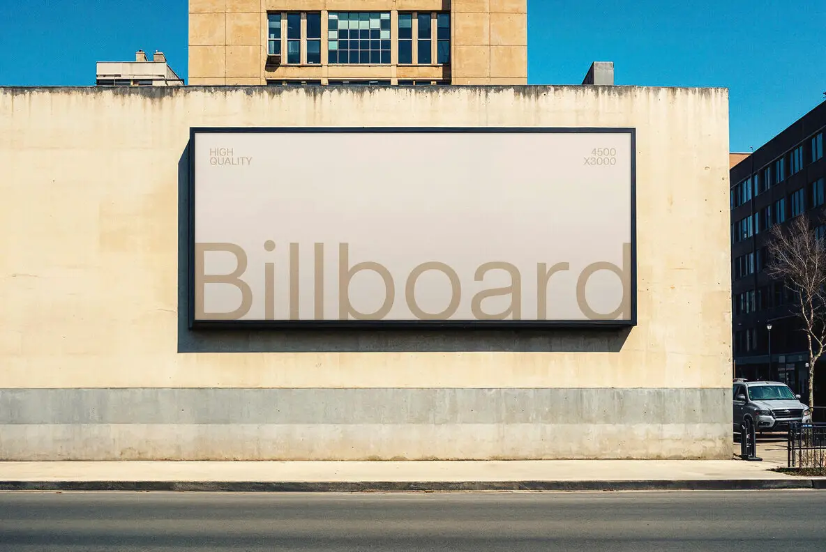 Wall Billboard Mockup